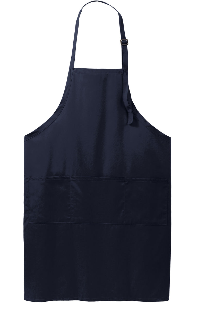 Port Authority Easy Care Extra Long Bib Apron with Stain Release - Navy