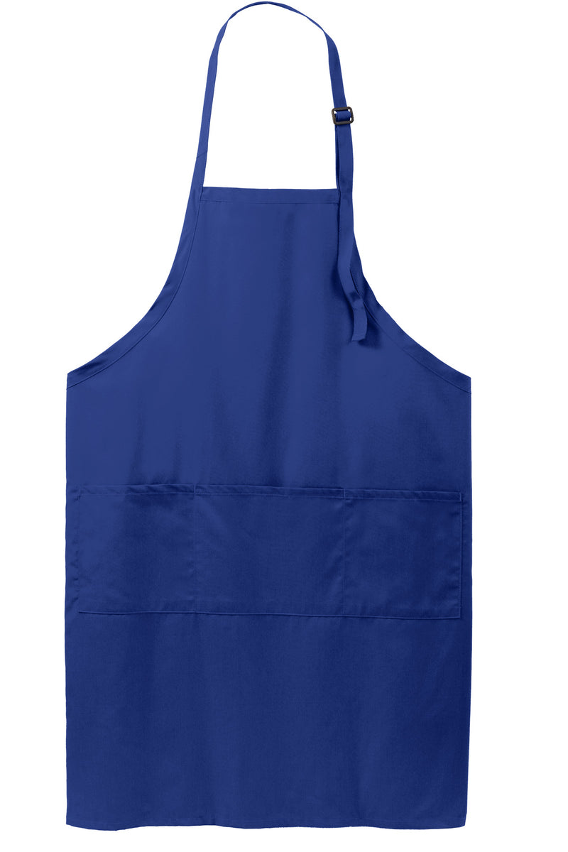 Port Authority Easy Care Extra Long Bib Apron with Stain Release - Royal