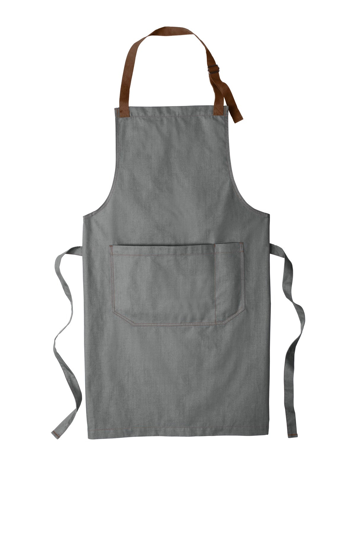 Port Authority  Market Full-Length Bib Apron - Ash Grey