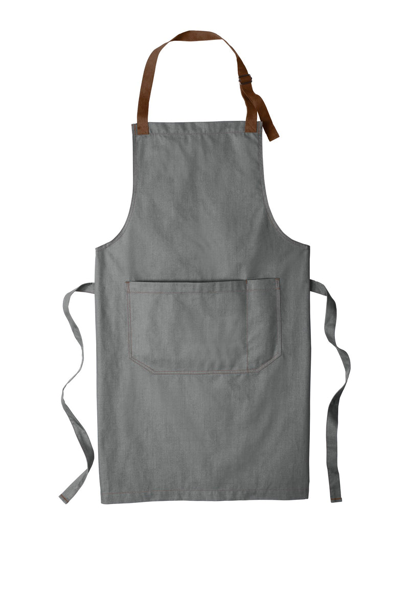 Port Authority  Market Full-Length Bib Apron - Ash Grey