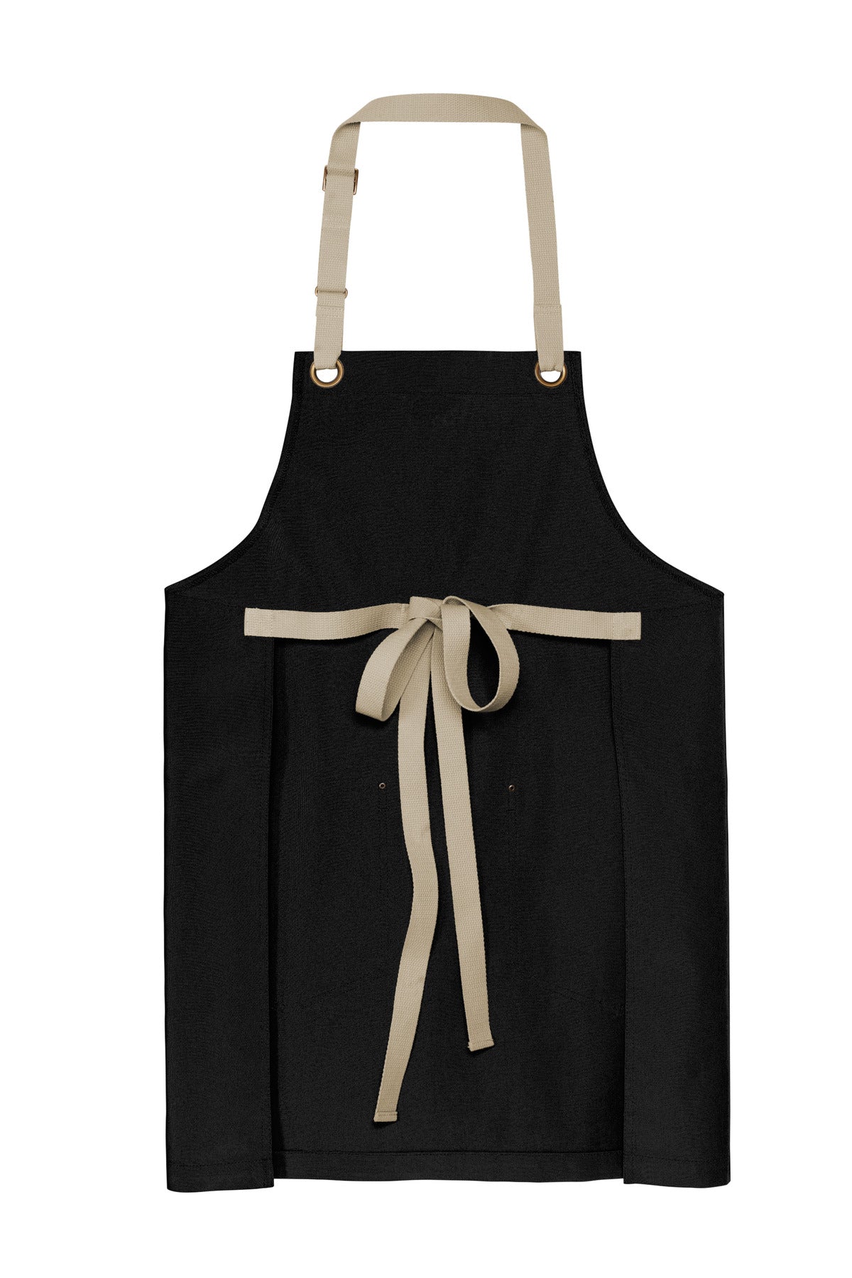 Port Authority Canvas Full-Length Two-Pocket Apron - Black/ Stone
