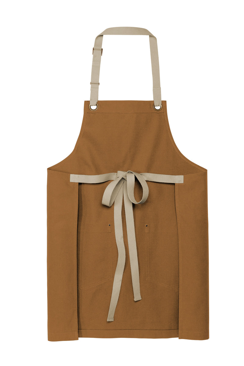 Port Authority Canvas Full-Length Two-Pocket Apron - Duck Brown/ Stone