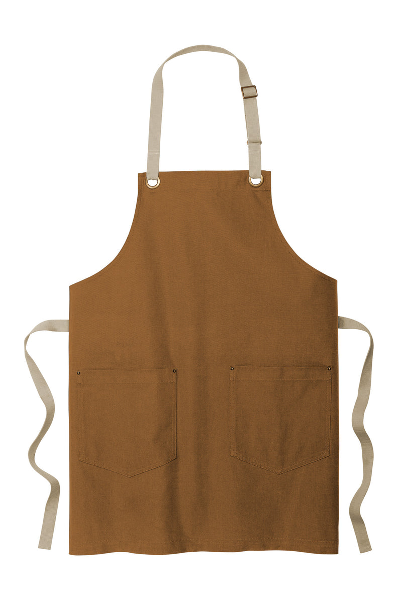 Port Authority Canvas Full-Length Two-Pocket Apron - Duck Brown/ Stone