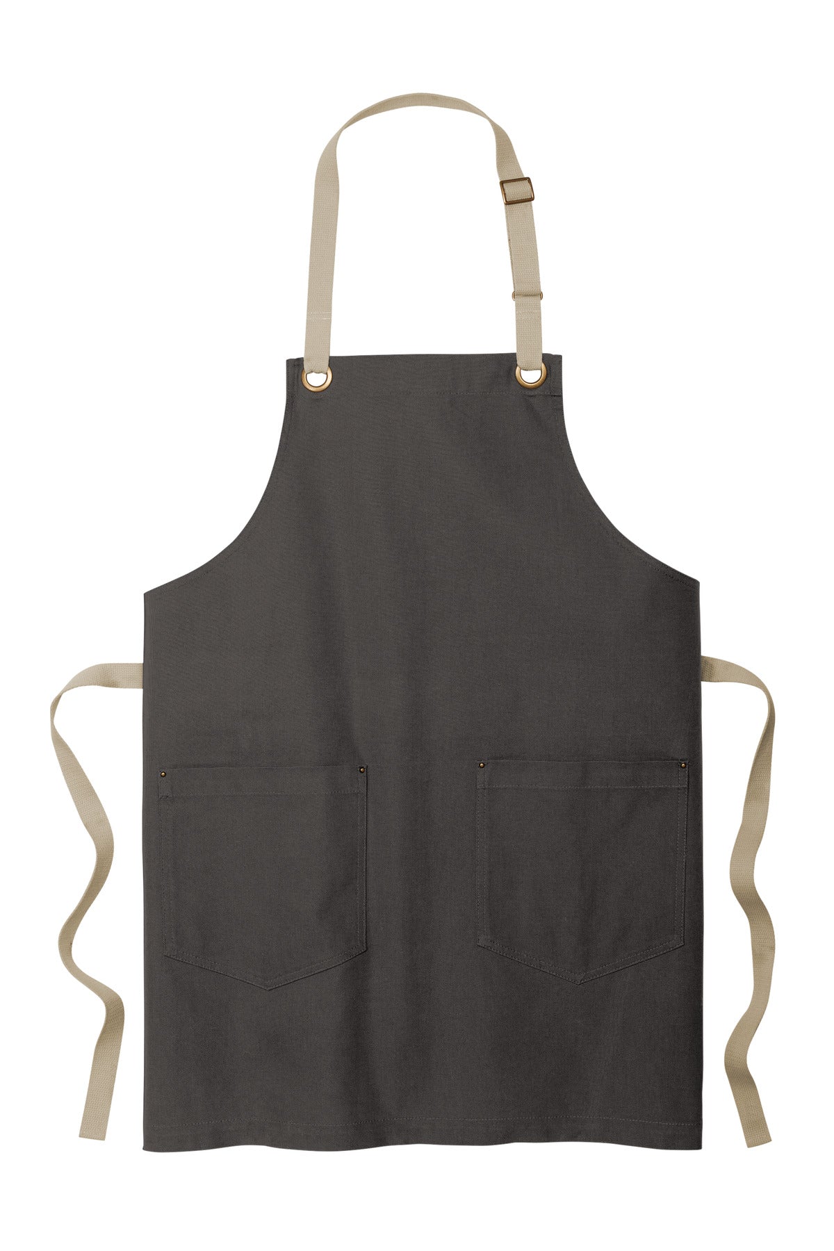 Port Authority Canvas Full-Length Two-Pocket Apron - Magnet/ Stone