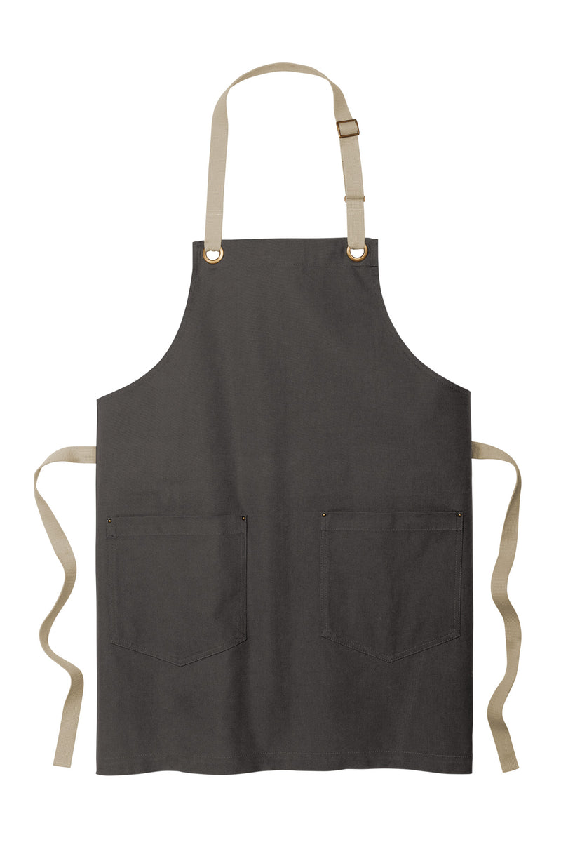 Port Authority Canvas Full-Length Two-Pocket Apron - Magnet/ Stone
