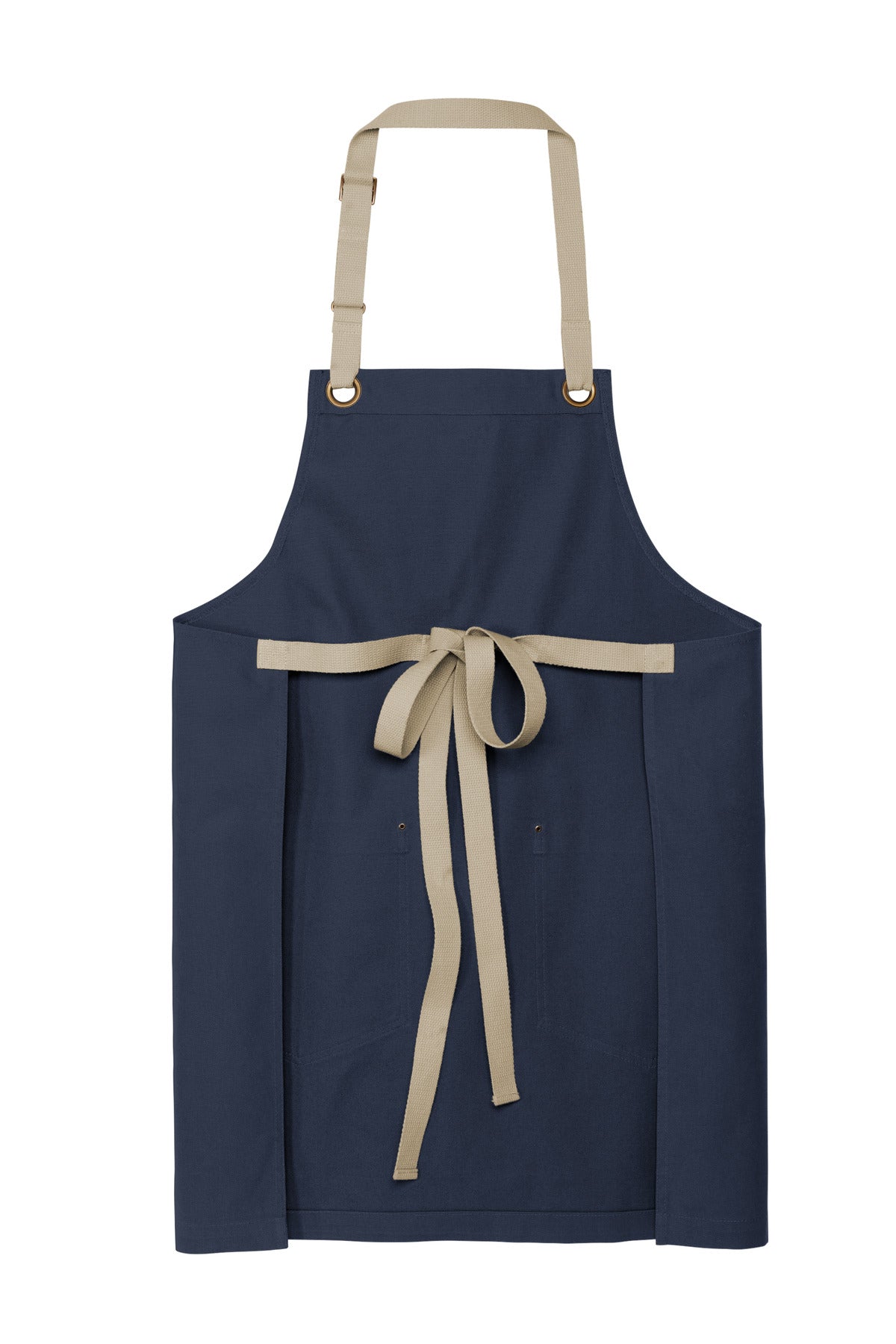Port Authority Canvas Full-Length Two-Pocket Apron - River Blue Navy/ Stone