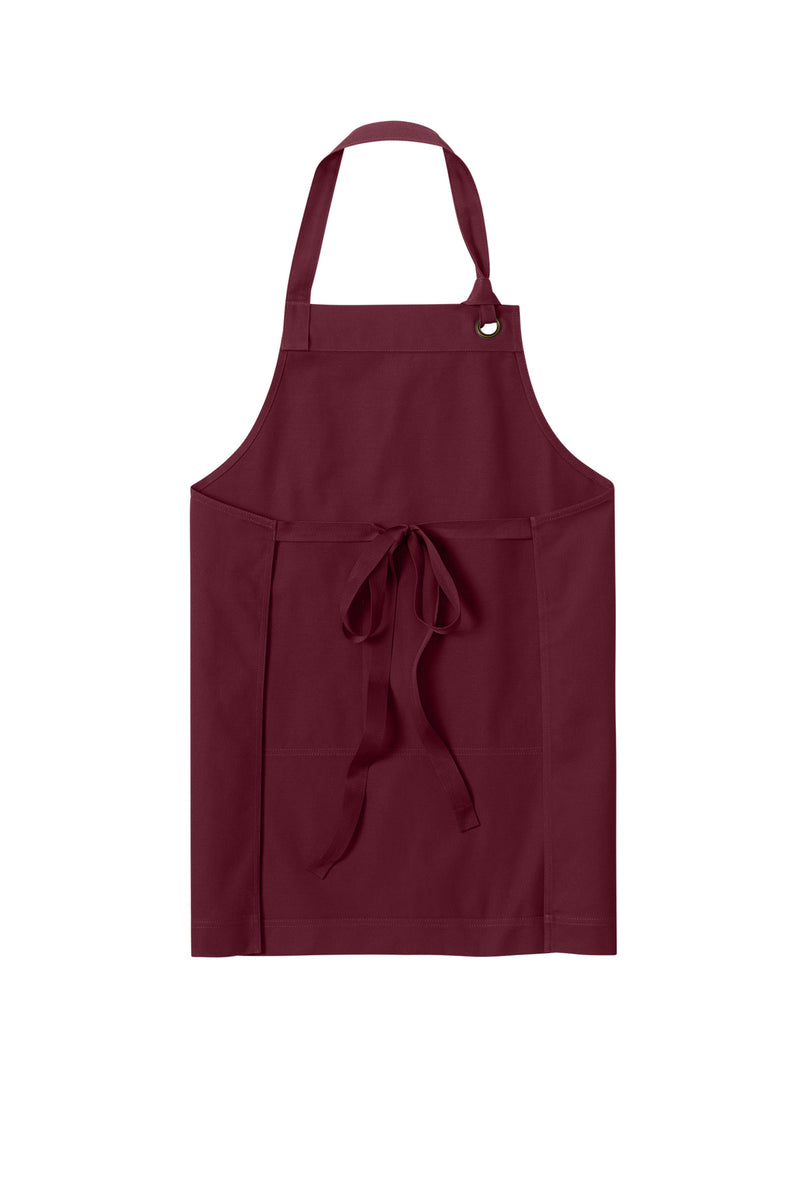 Port Authority Signature Heavy Twill Bib Apron - Burgundy