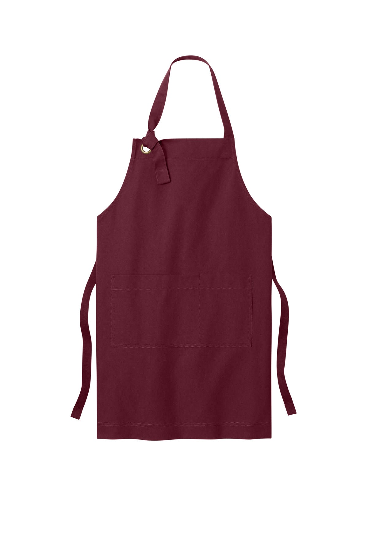 Port Authority Signature Heavy Twill Bib Apron - Burgundy