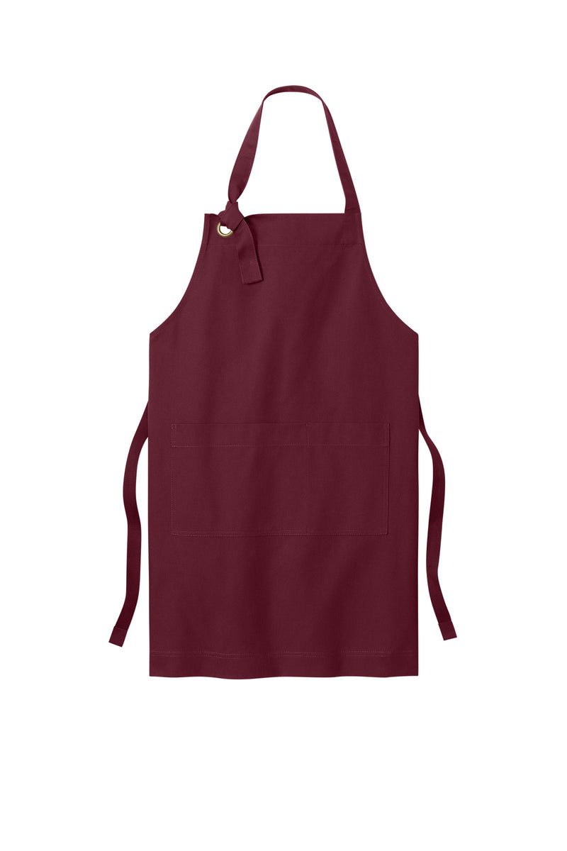 Port Authority Signature Heavy Twill Bib Apron - Burgundy