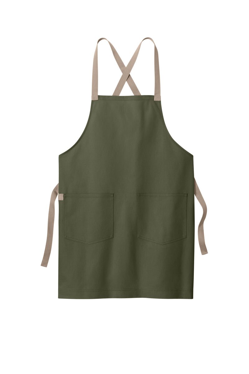 Port Authority  Signature Heavy Twill Crossback Apron - Olive Drab Green