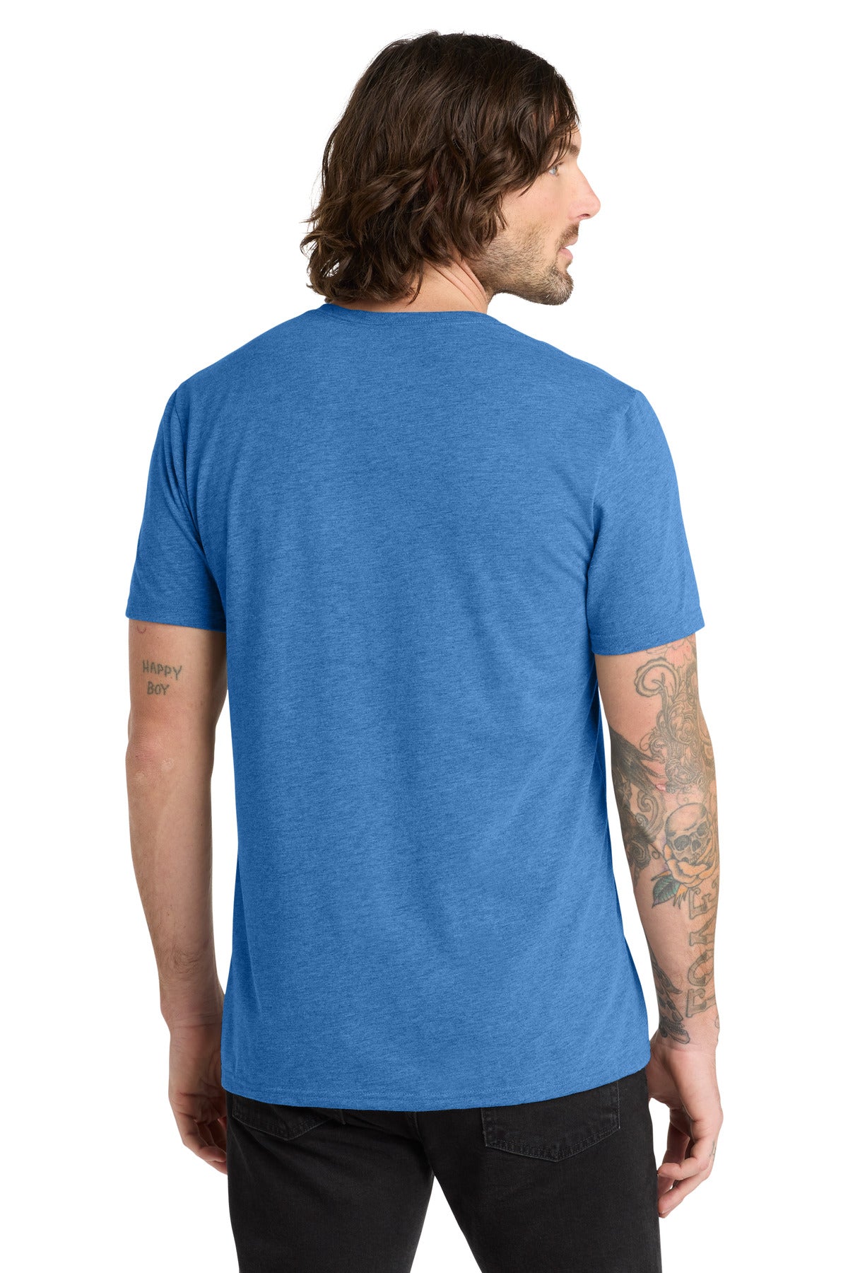 Allmade  Unisex Tri-Blend V-Neck Tee - Azure Blue