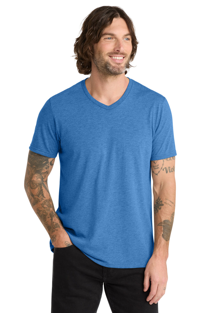 Allmade  Unisex Tri-Blend V-Neck Tee - Azure Blue