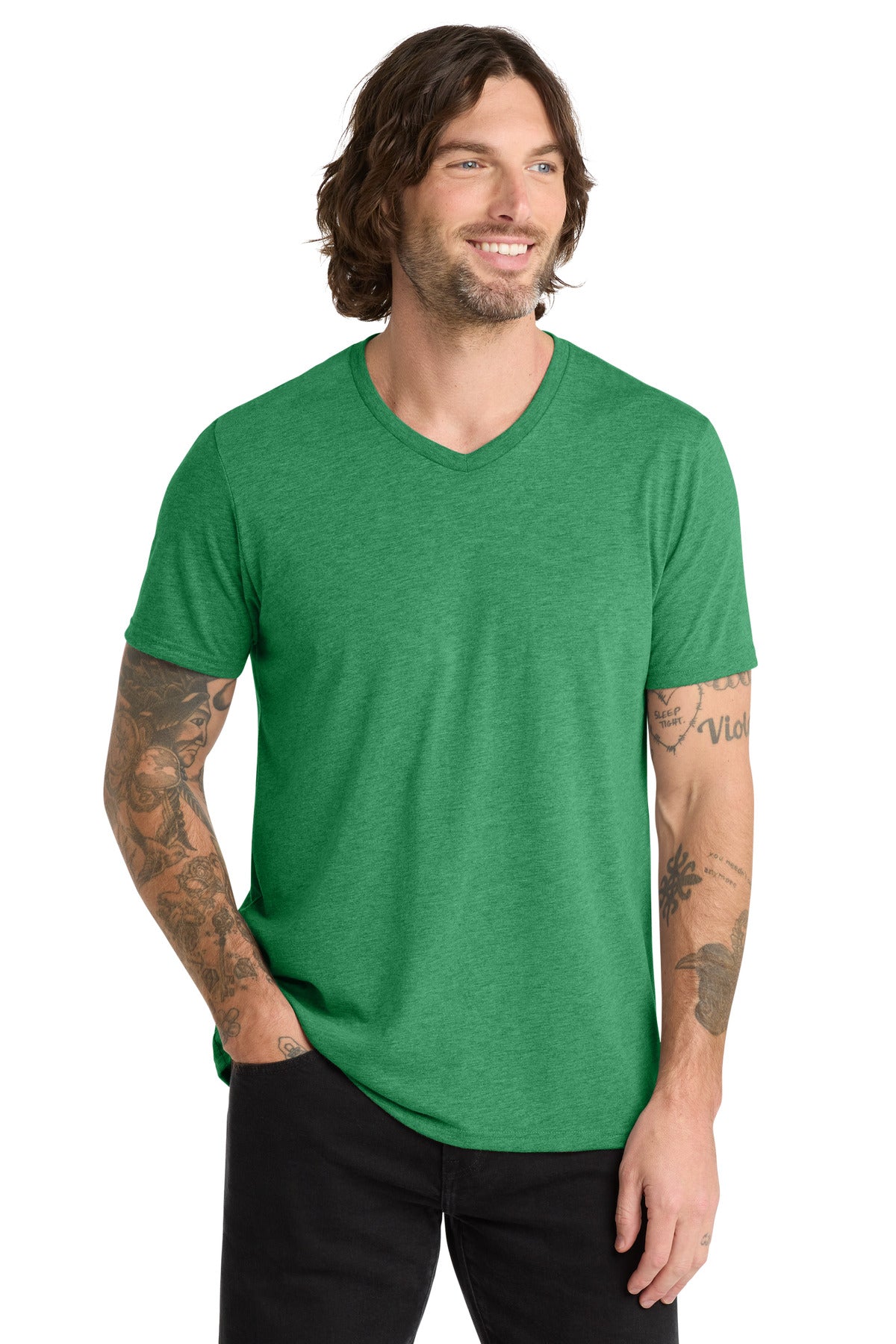 Allmade  Unisex Tri-Blend V-Neck Tee - Enviro Green