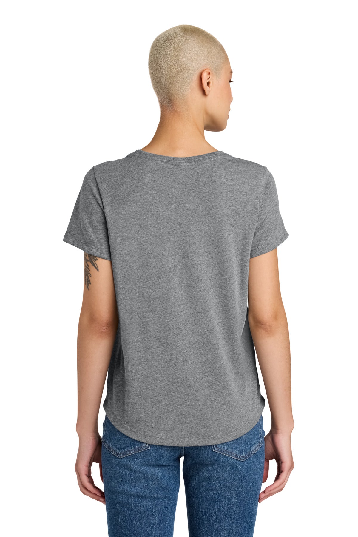 Allmade Women's Relaxed Tri-Blend Scoop Neck Tee - Aluminum Grey