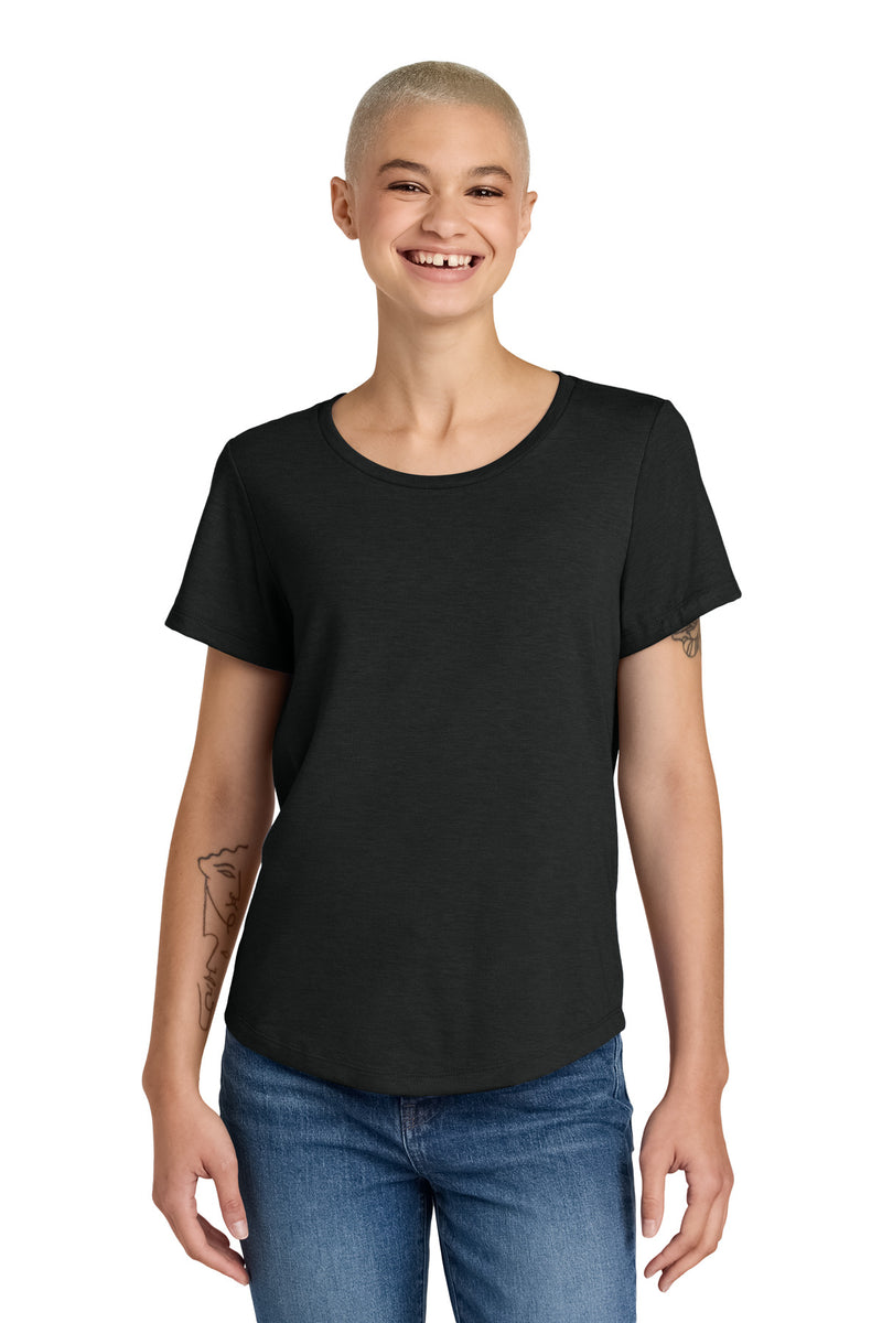Allmade Women's Relaxed Tri-Blend Scoop Neck Tee - Deep Black