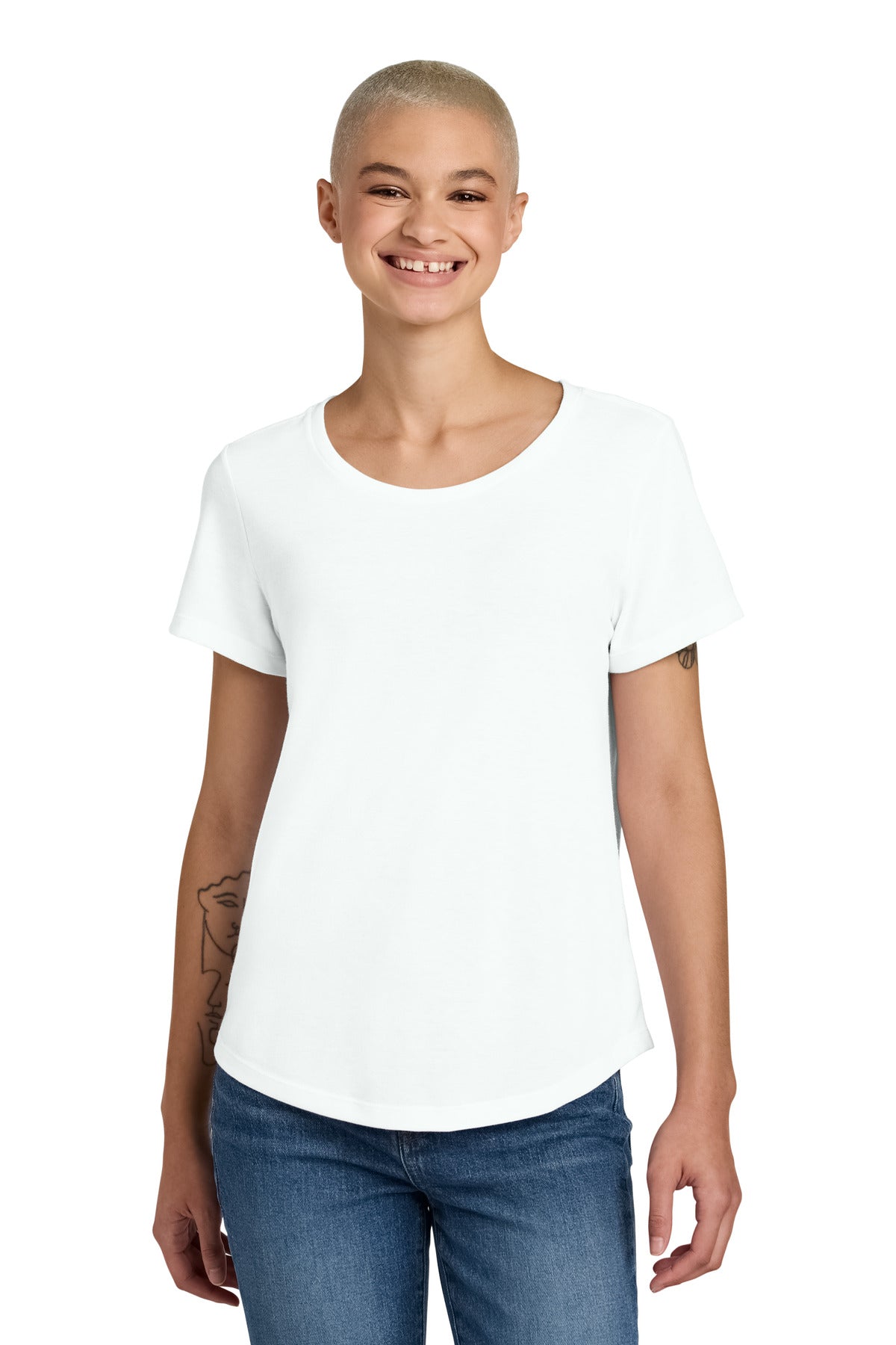 Allmade Women's Relaxed Tri-Blend Scoop Neck Tee - Fairly White