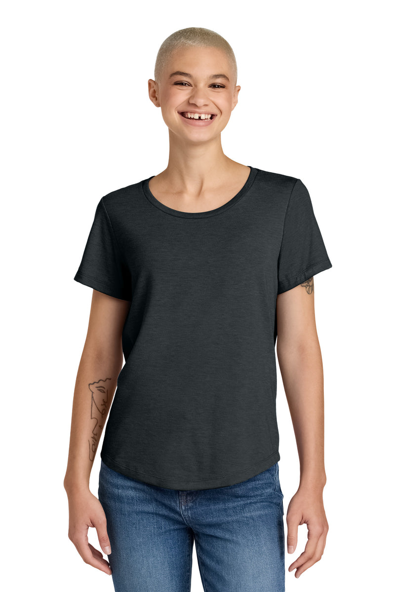 Allmade Women's Relaxed Tri-Blend Scoop Neck Tee - Space Black