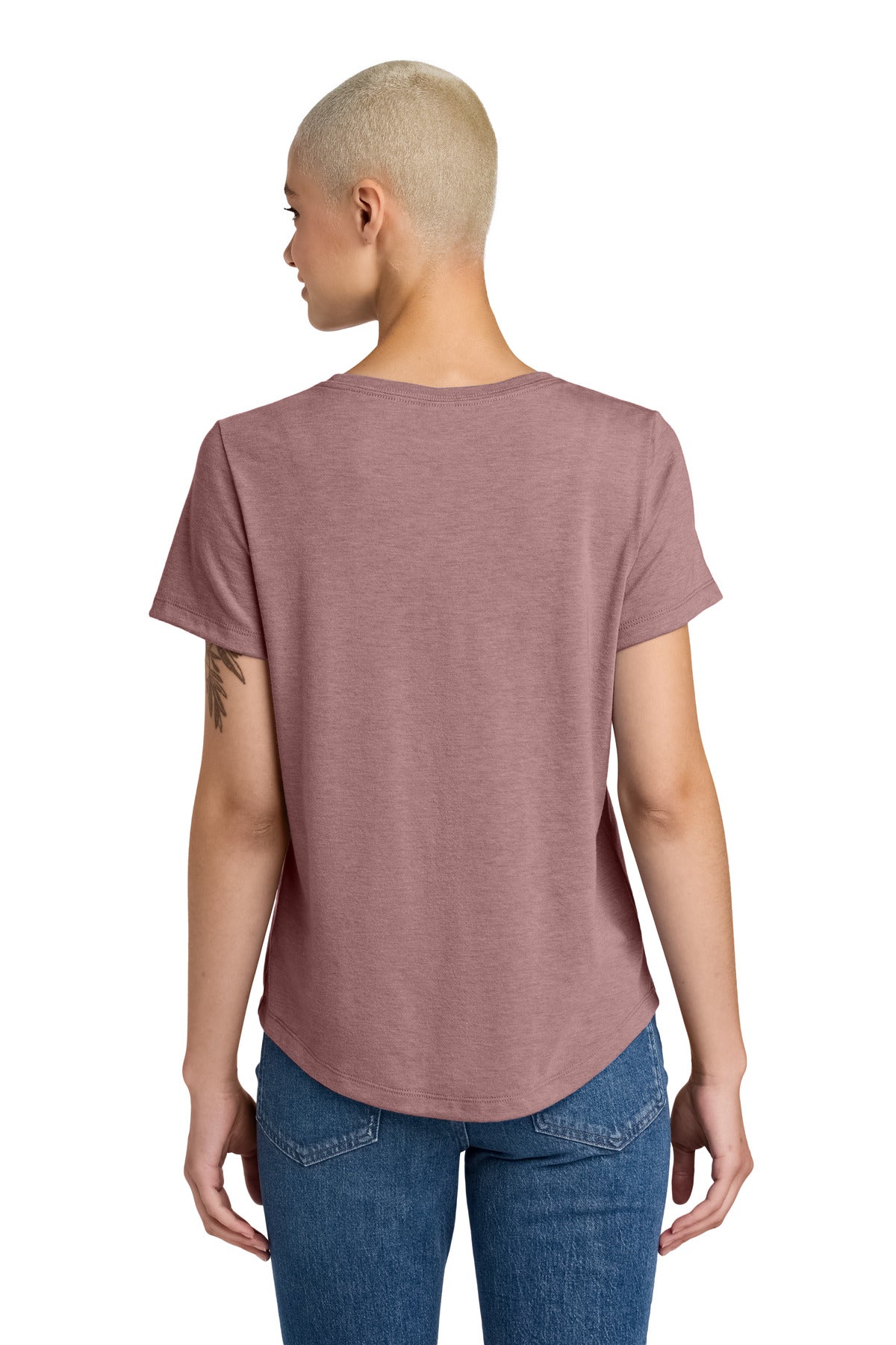 Allmade Women's Relaxed Tri-Blend Scoop Neck Tee - Vintage Rose