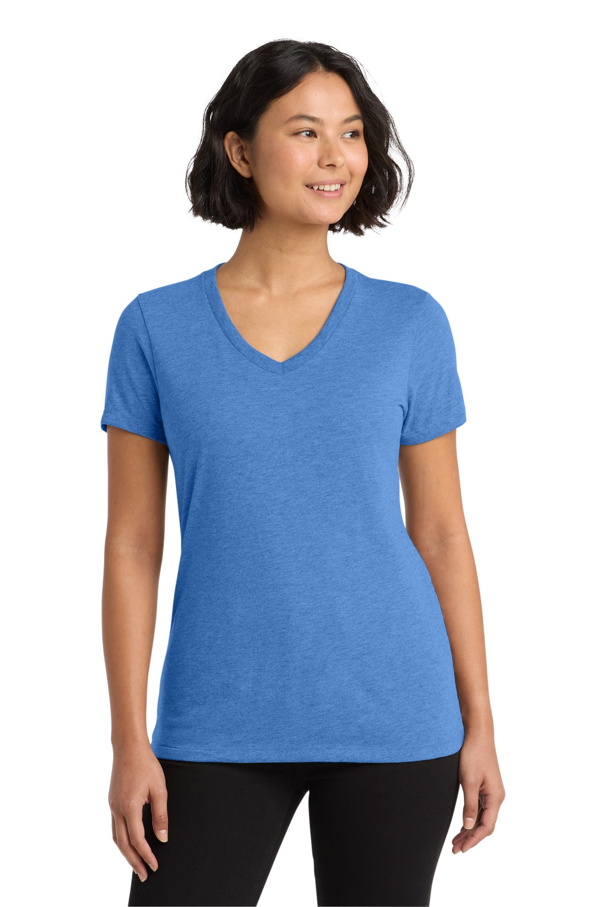 Allmade  Women's Tri-Blend V-Neck Tee - Azure Blue