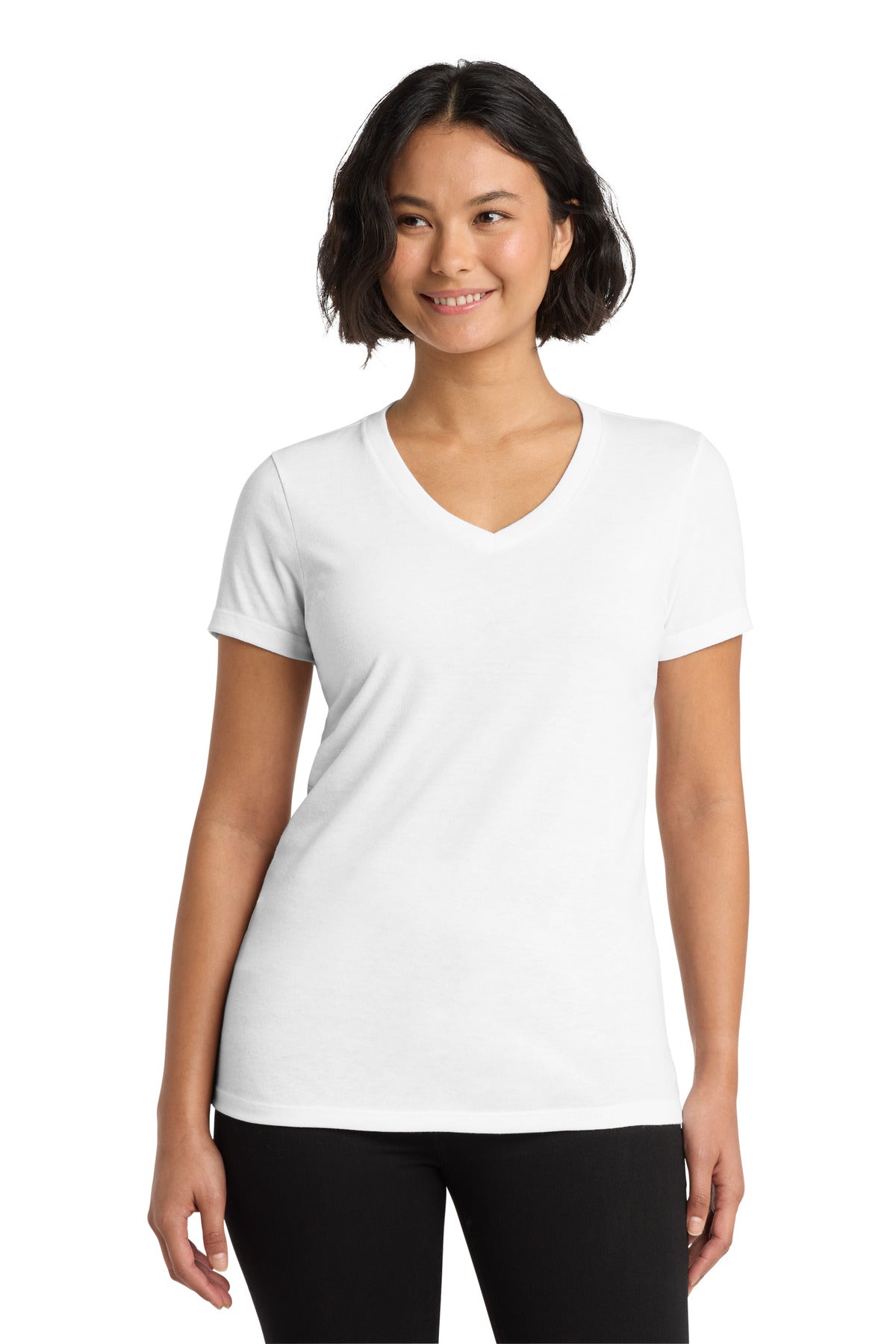 Allmade  Women's Tri-Blend V-Neck Tee - Bright White