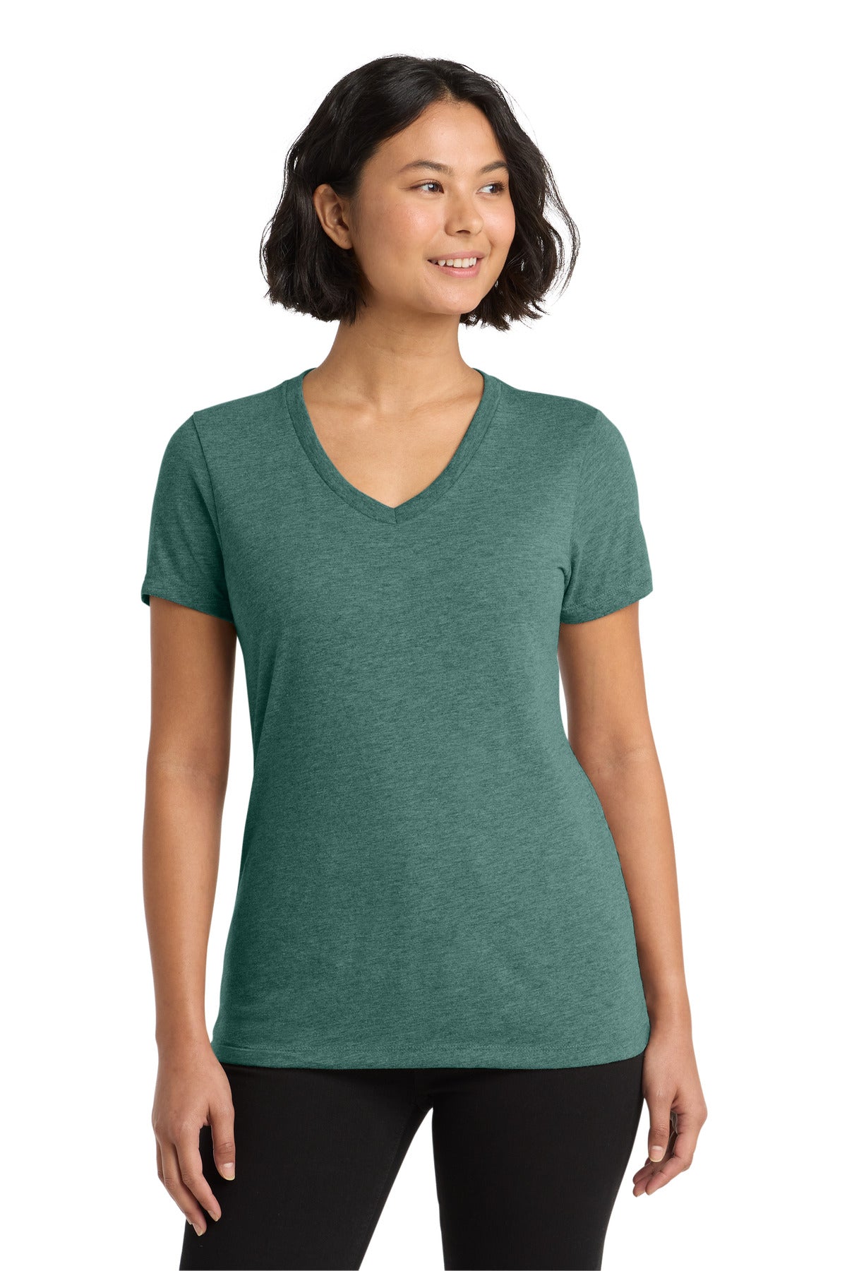 Allmade  Women's Tri-Blend V-Neck Tee - Deep Sea Green
