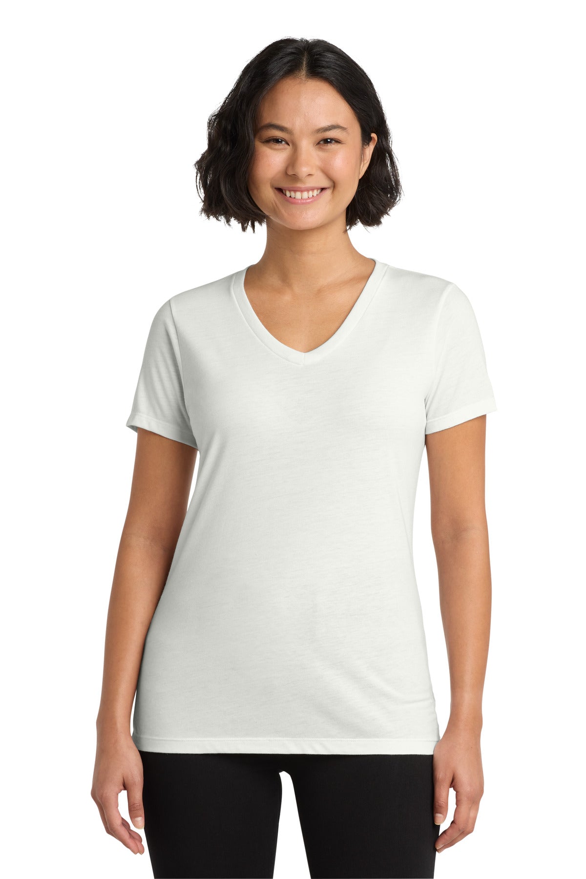 Allmade  Women's Tri-Blend V-Neck Tee - Fairly White