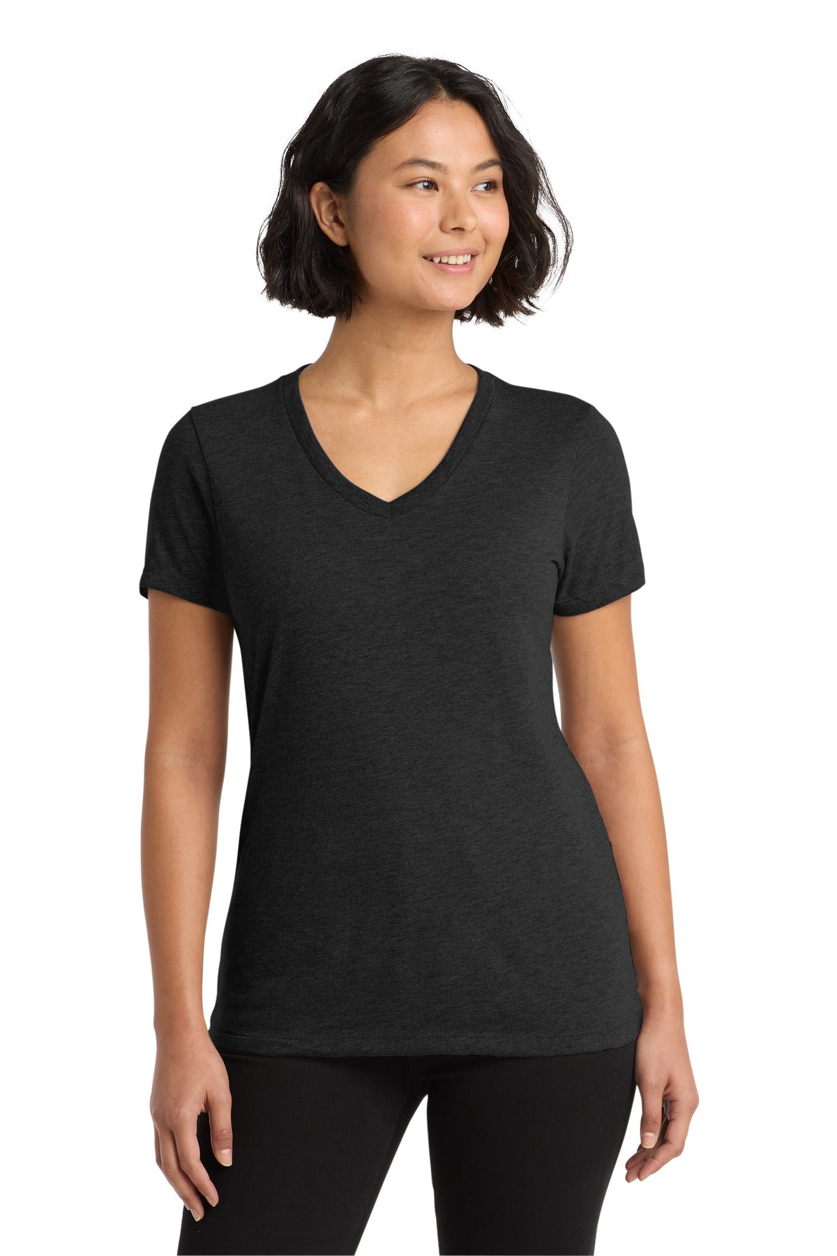 Allmade  Women's Tri-Blend V-Neck Tee - Space Black