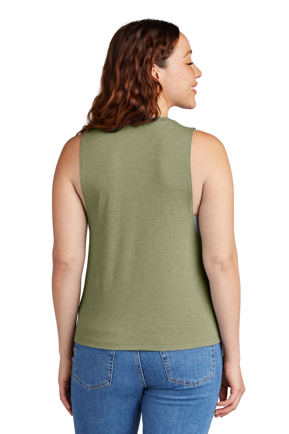 Allmade Women's Tri-Blend Muscle Tank - Olive You Green