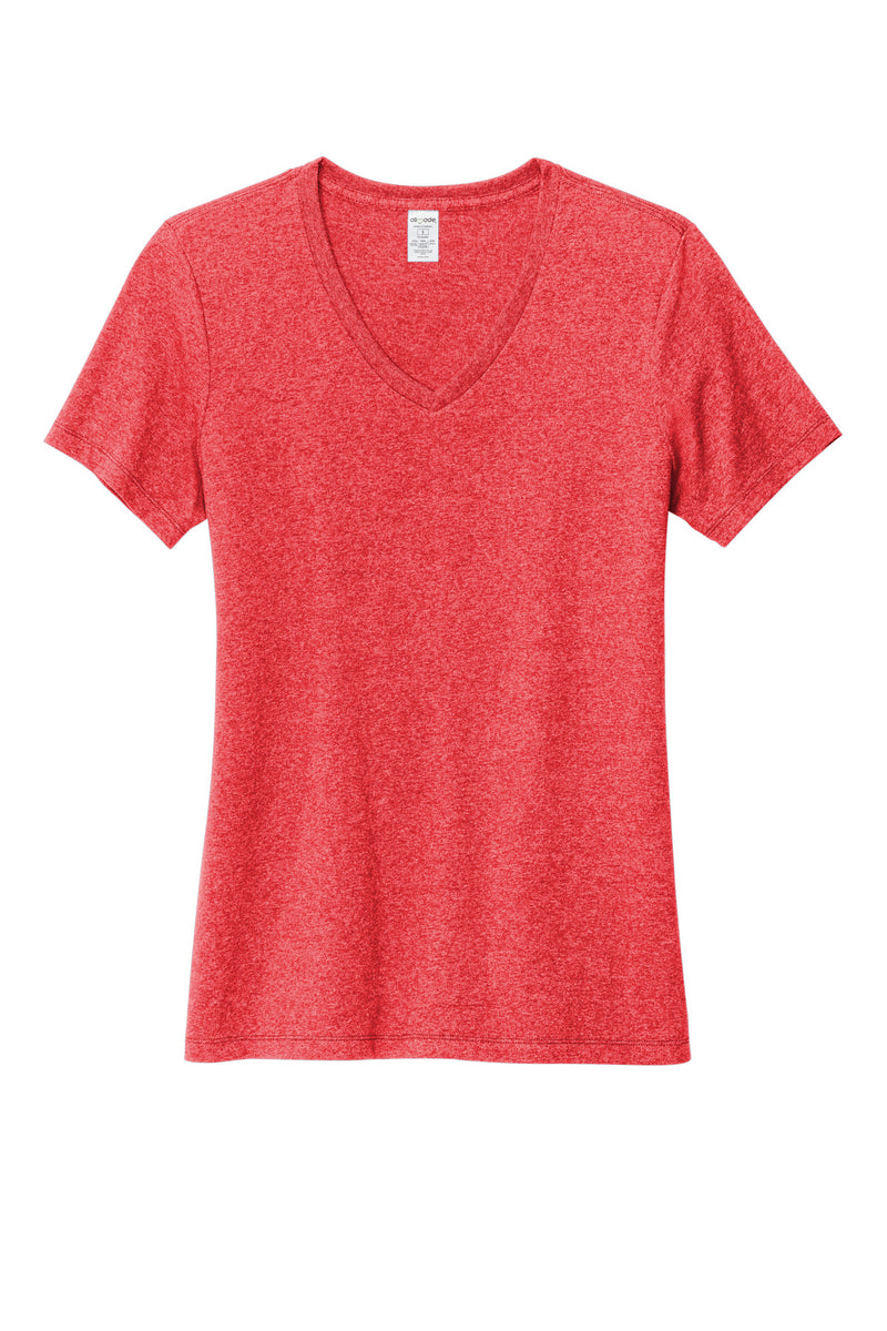Allmade Women's Recycled Blend V-Neck Tee - Reclaimed Red Heather
