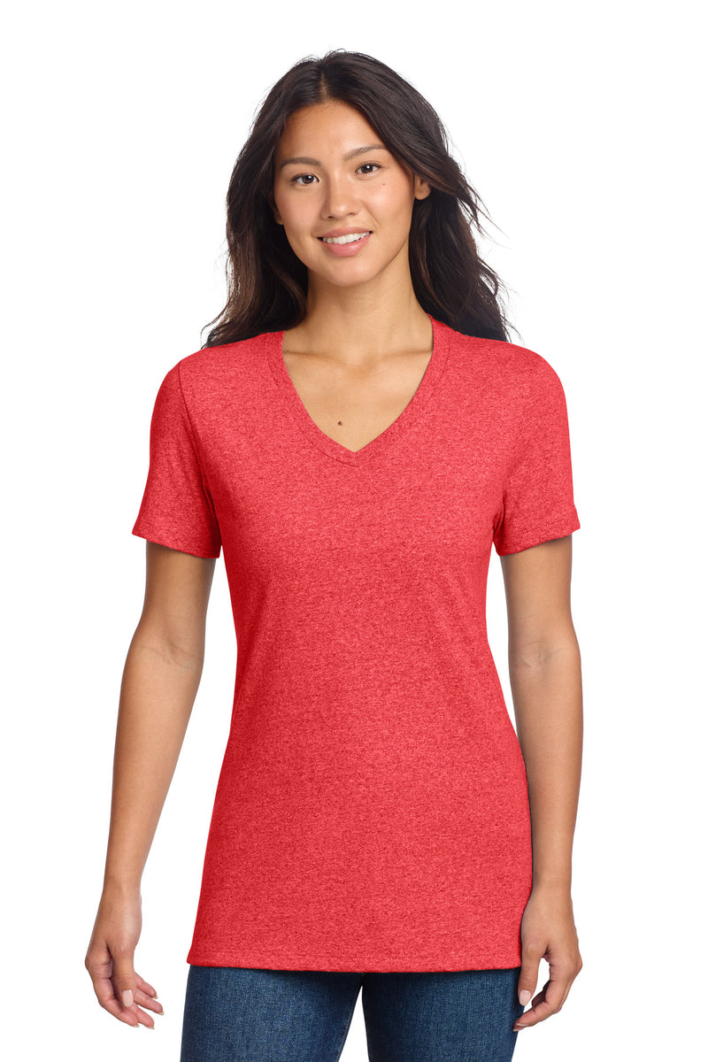 Allmade Women's Recycled Blend V-Neck Tee - Reclaimed Red Heather