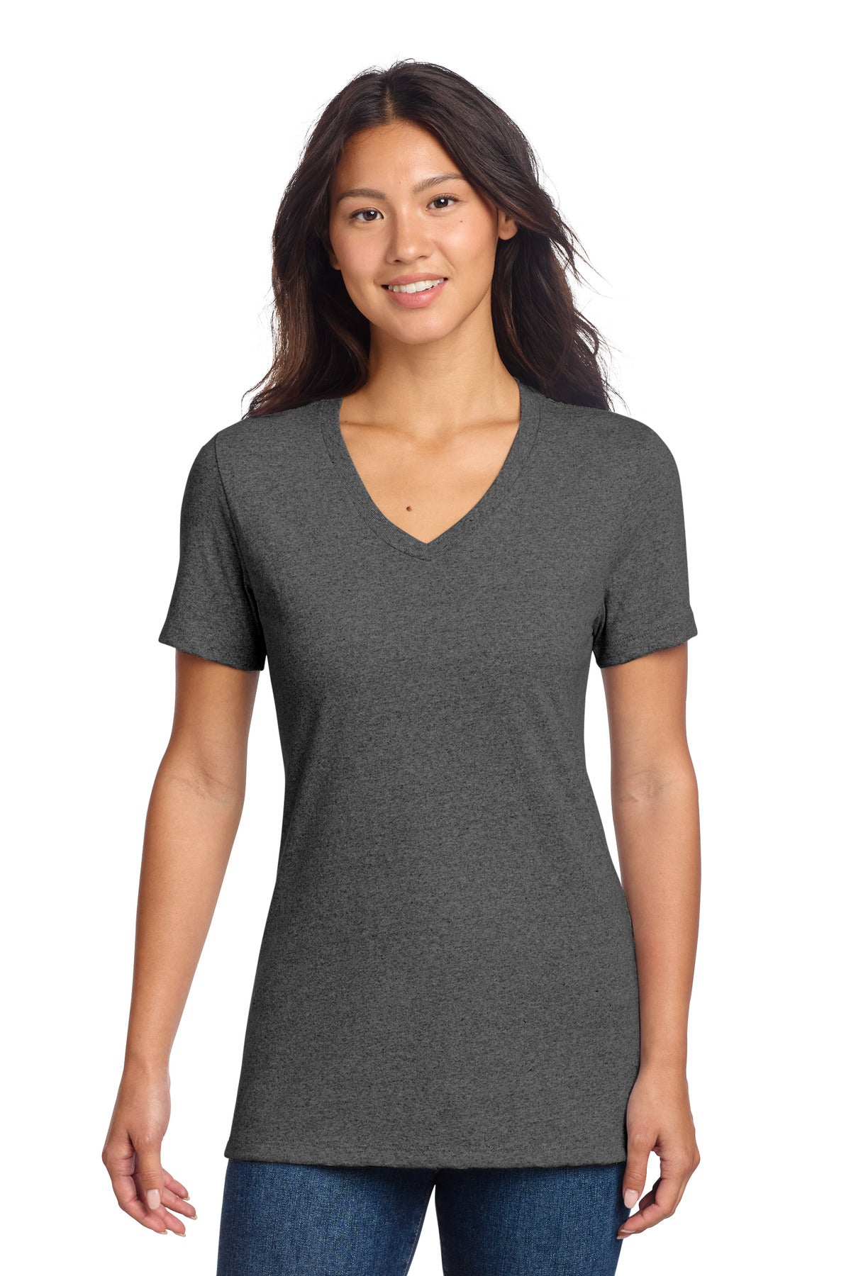 Allmade Women's Recycled Blend V-Neck Tee - Reloaded Charcoal Heather