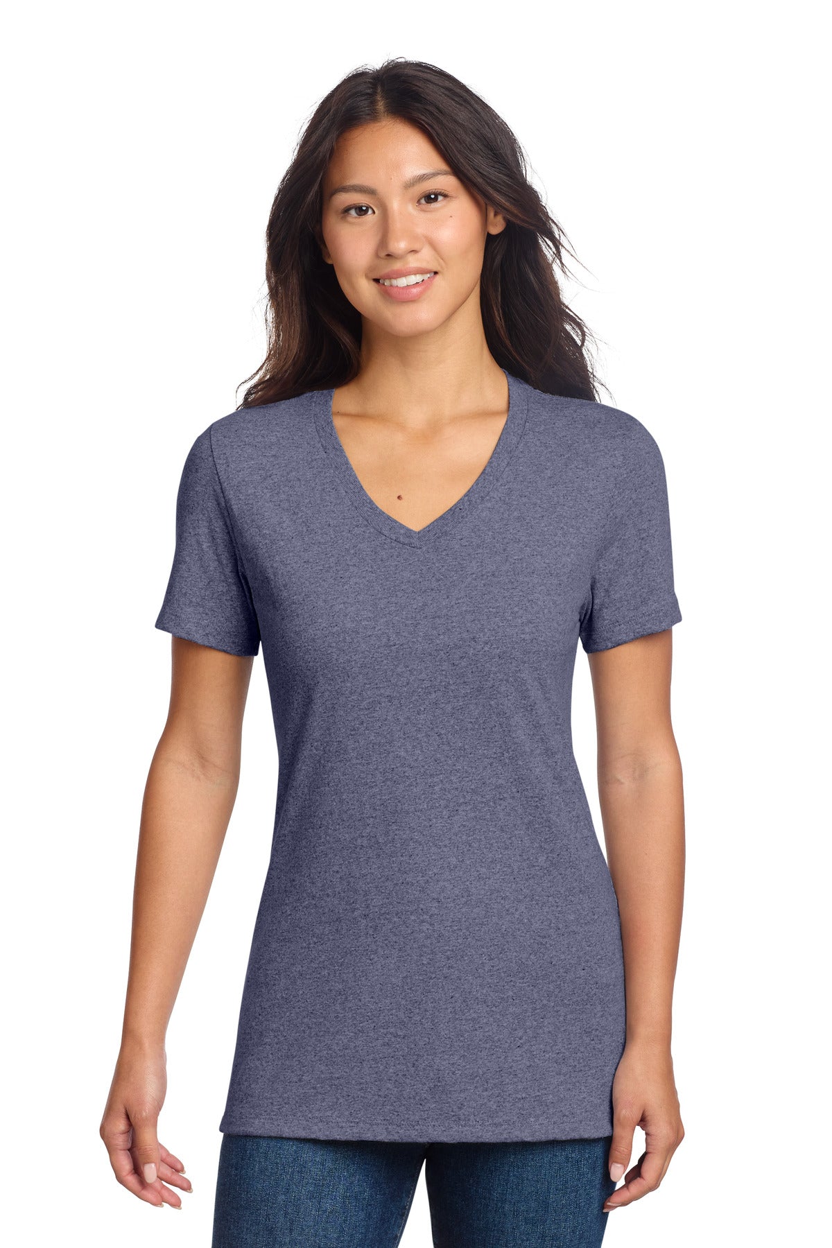 Allmade Women's Recycled Blend V-Neck Tee - Salvaged Navy Heather