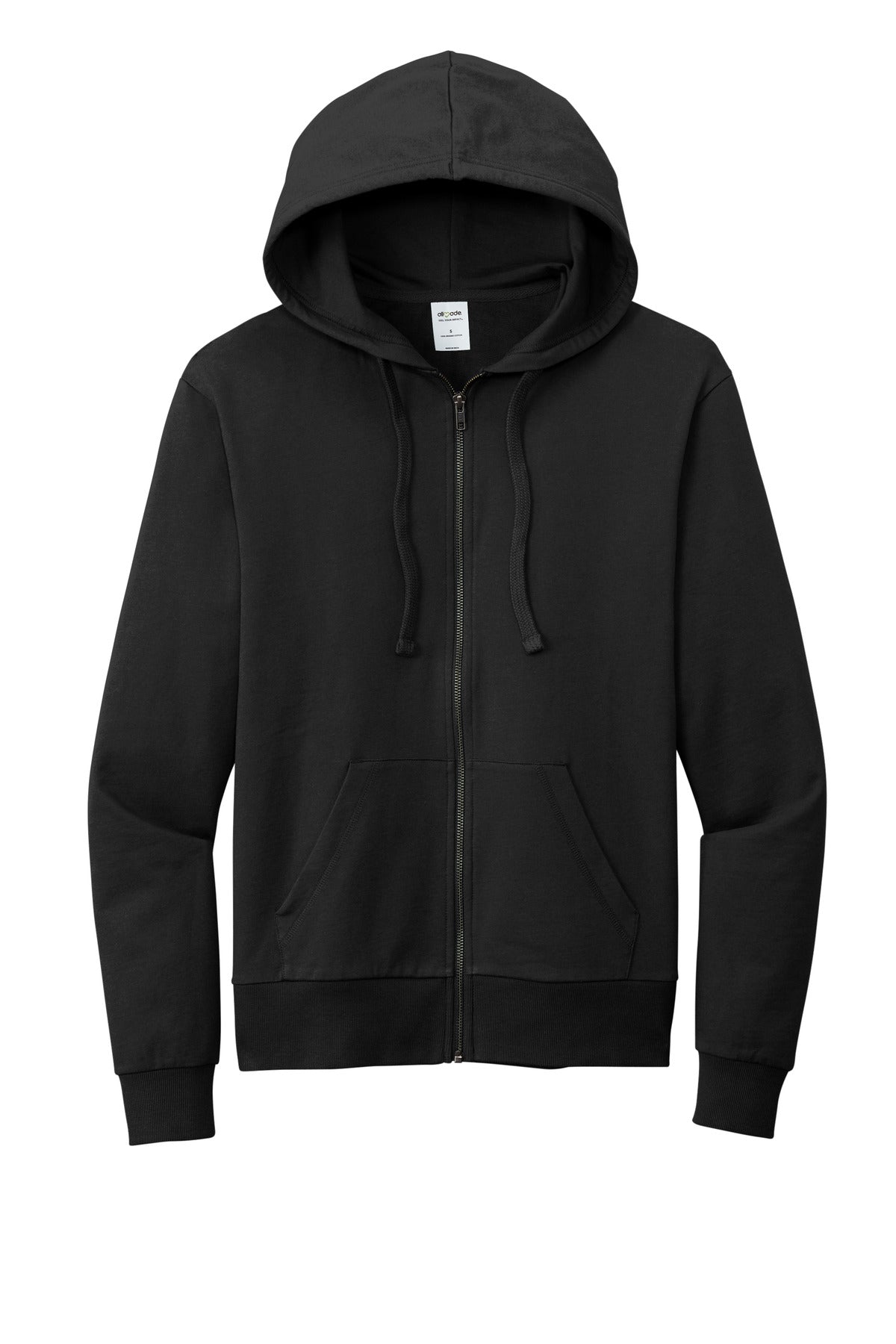 Allmade Unisex Organic French Terry Full-Zip Hoodie - Deep Black