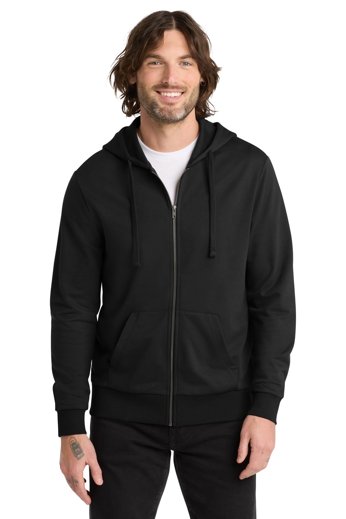 Allmade Unisex Organic French Terry Full-Zip Hoodie - Deep Black