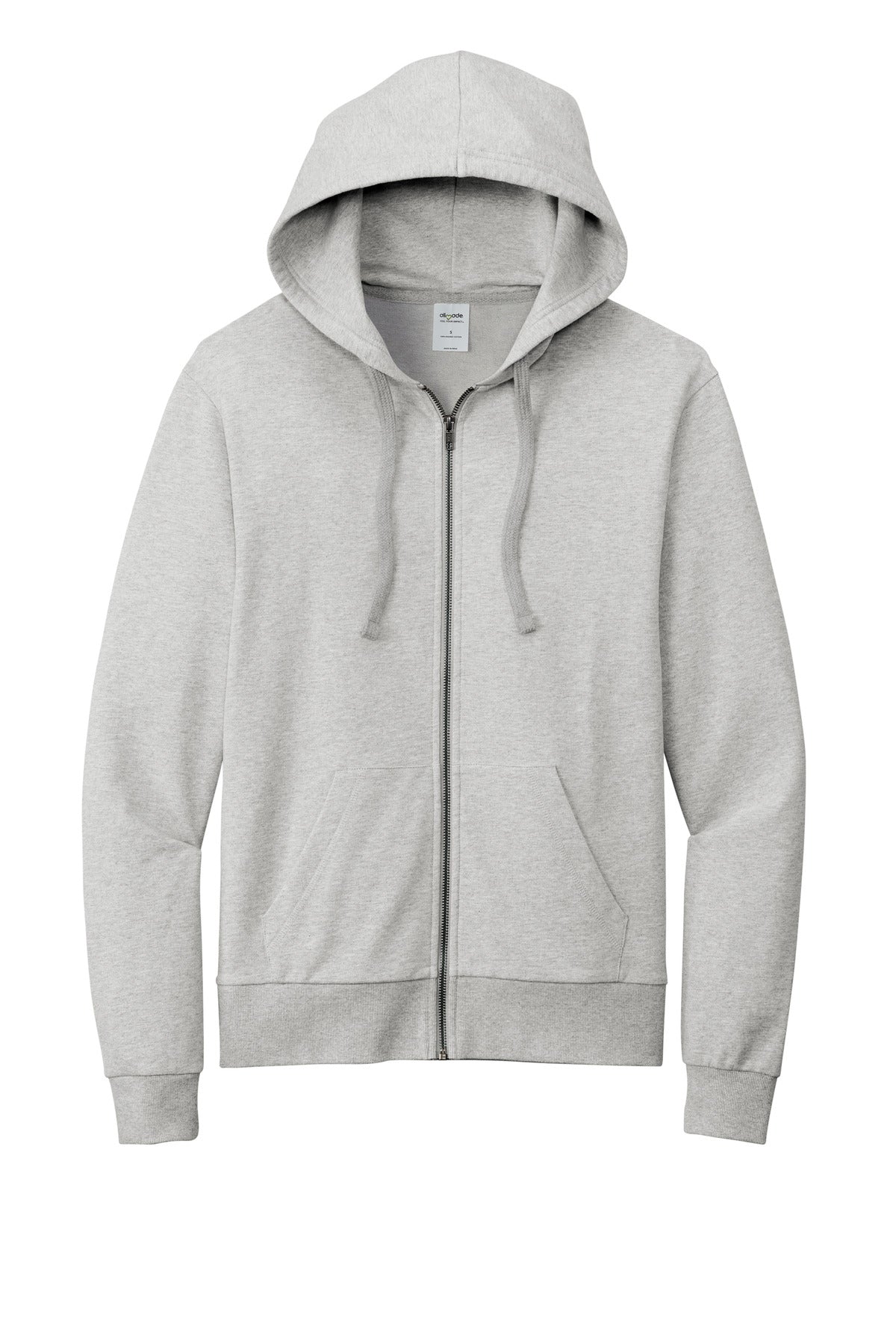 Allmade Unisex Organic French Terry Full-Zip Hoodie - Granite Grey Heather