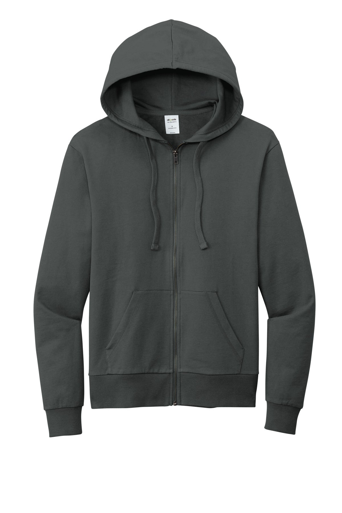 Allmade Unisex Organic French Terry Full-Zip Hoodie - Terrain Grey
