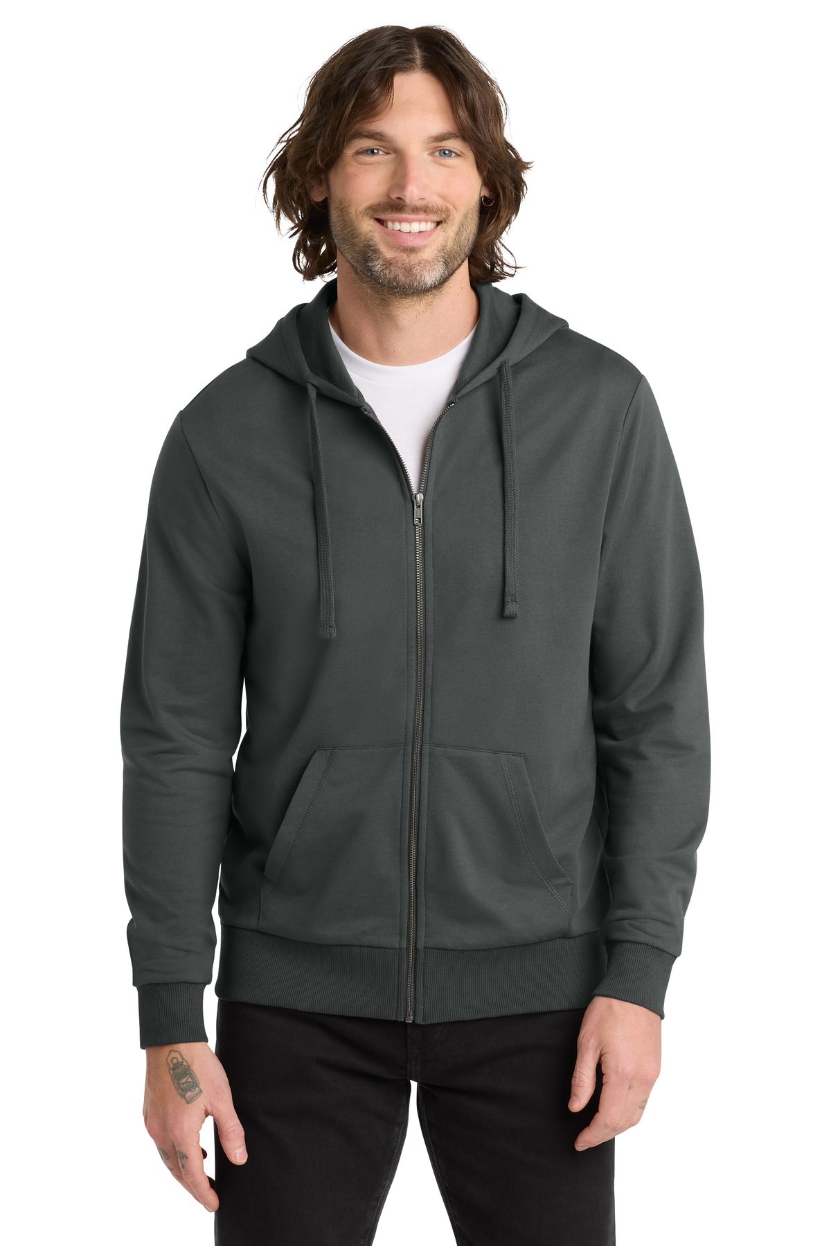 Allmade Unisex Organic French Terry Full-Zip Hoodie - Terrain Grey