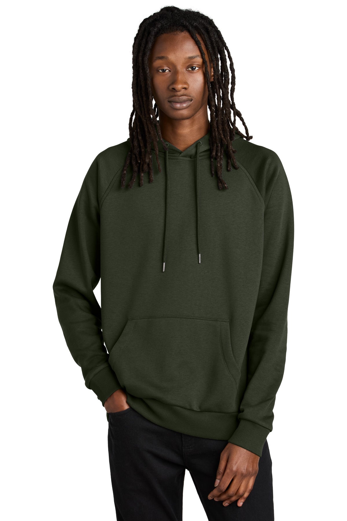 Allmade Unisex Organic CVC Fleece Pullover Hoodie - Herb Green