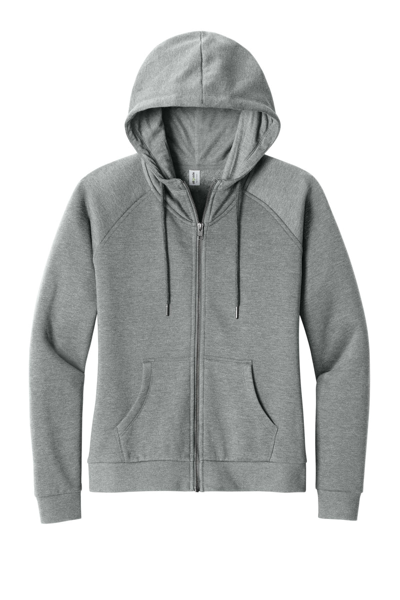 Allmade Women's Organic CVC Fleece Full-Zip Hoodie - Aluminum Grey Heather