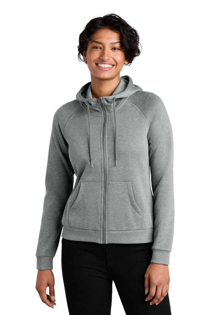 Allmade Women's Organic CVC Fleece Full-Zip Hoodie - Aluminum Grey Heather