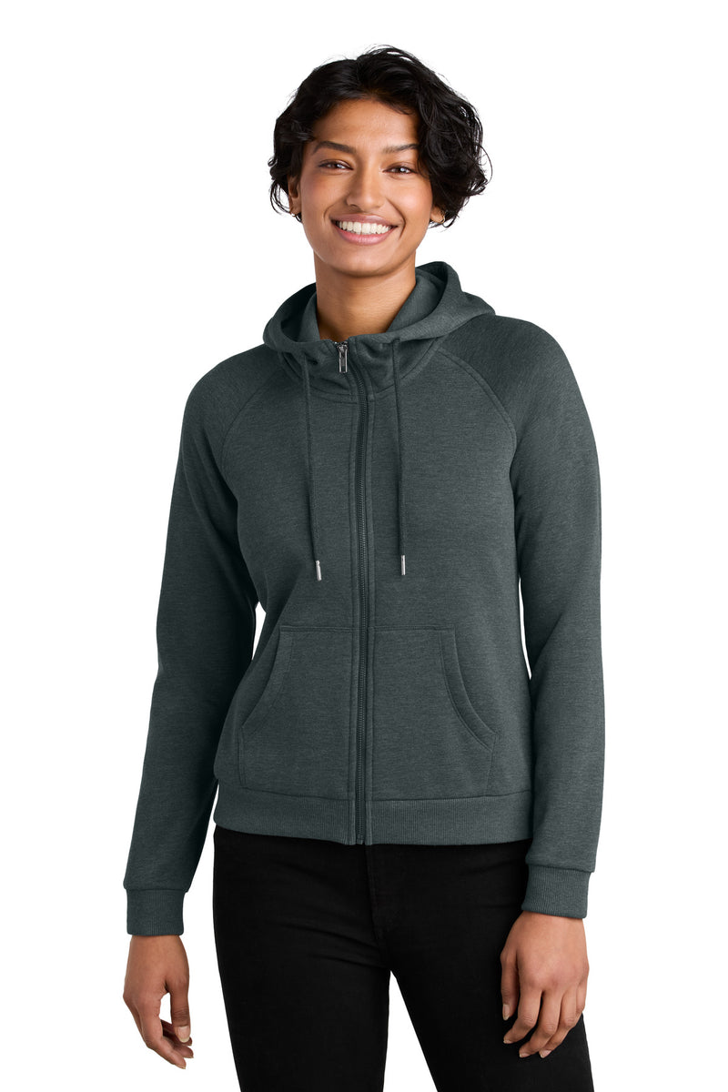 Allmade Women's Organic CVC Fleece Full-Zip Hoodie - Terrain Grey Heather