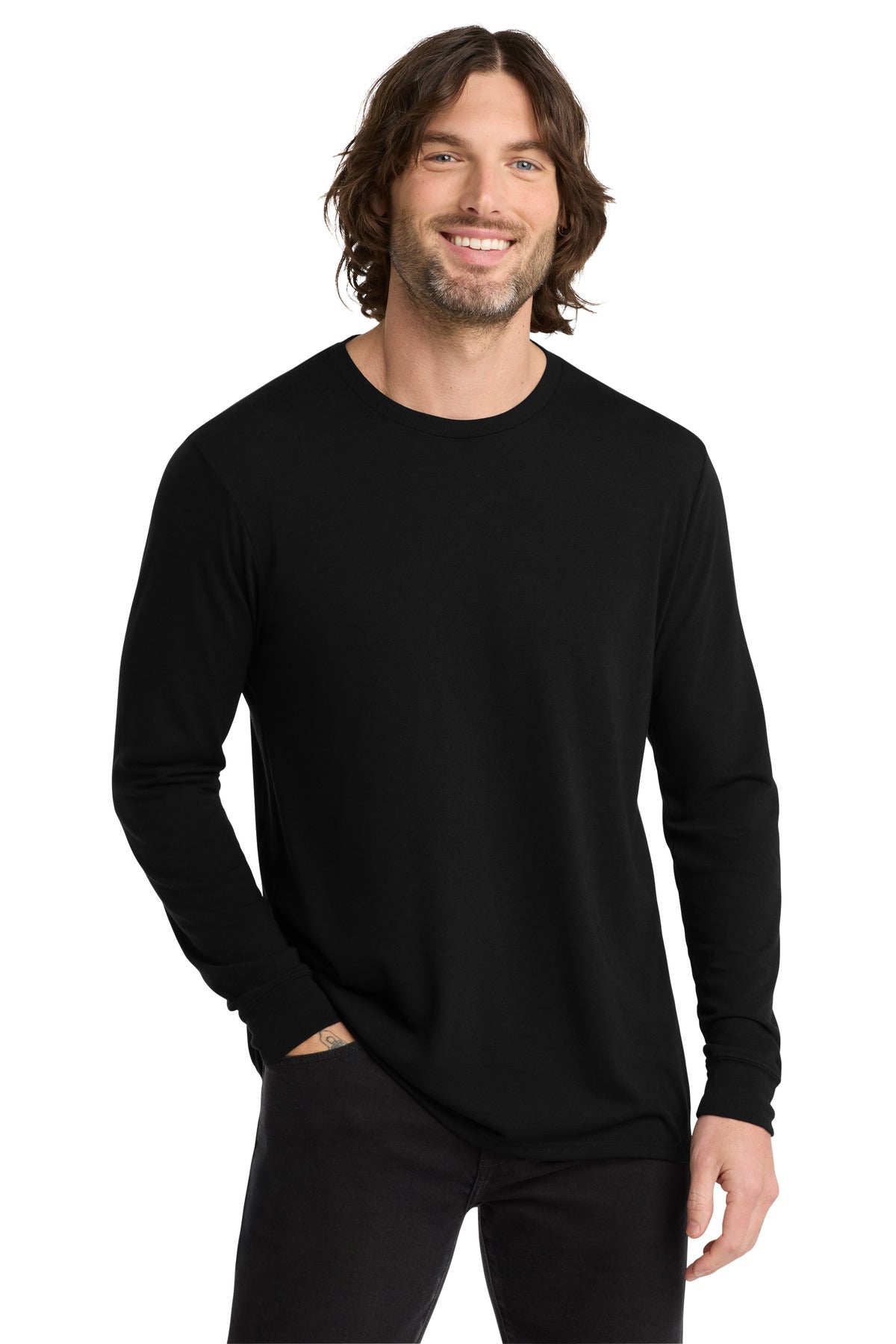 Allmade  Unisex Tri-Blend Long Sleeve Tee - Deep Black