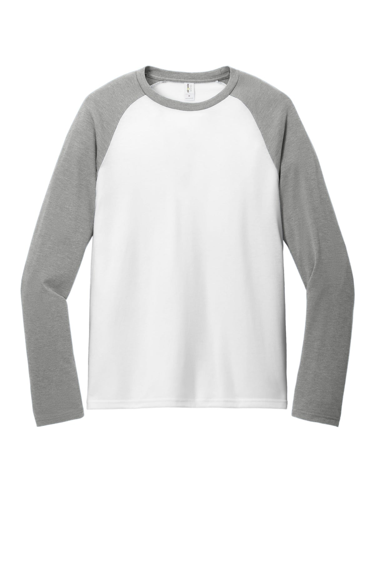 Allmade Unisex Tri-Blend Long Sleeve Colorblock Raglan - Aluminum Grey/ Bright White