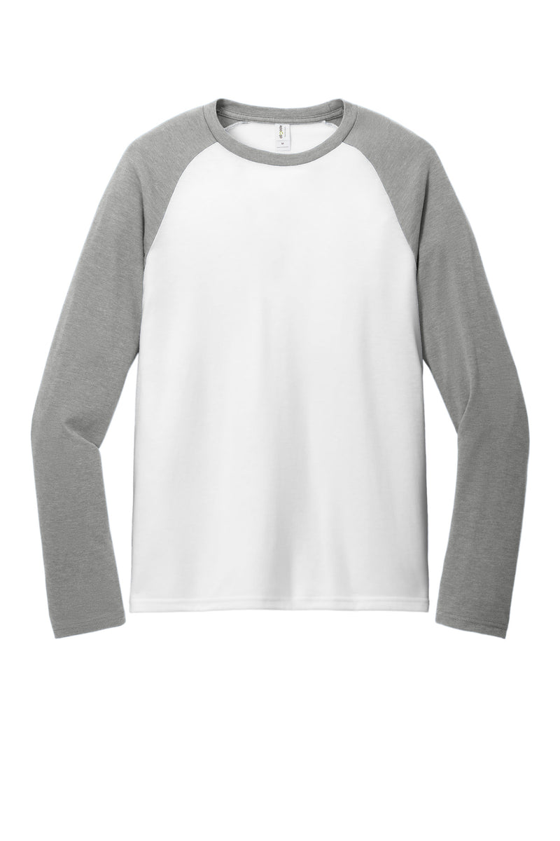 Allmade Unisex Tri-Blend Long Sleeve Colorblock Raglan - Aluminum Grey/ Bright White