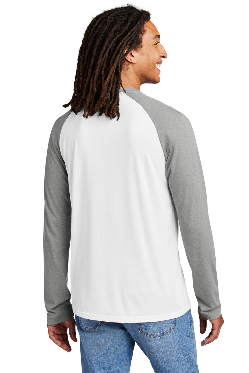 Allmade Unisex Tri-Blend Long Sleeve Colorblock Raglan - Aluminum Grey/ Bright White