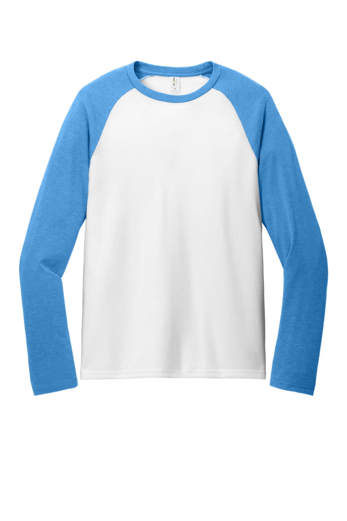 Allmade Unisex Tri-Blend Long Sleeve Colorblock Raglan - Azure Blue/ Bright White