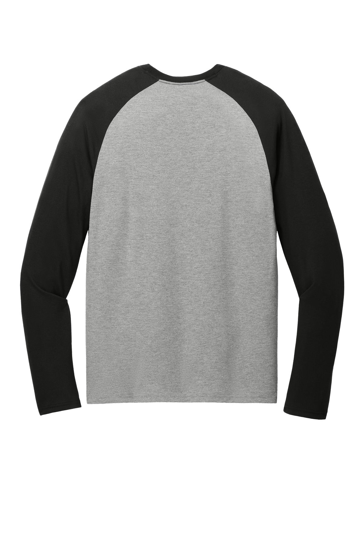 Allmade Unisex Tri-Blend Long Sleeve Colorblock Raglan - Deep Black/ Aluminum Grey