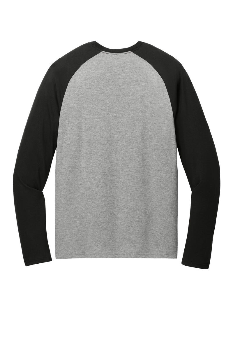 Allmade Unisex Tri-Blend Long Sleeve Colorblock Raglan - Deep Black/ Aluminum Grey