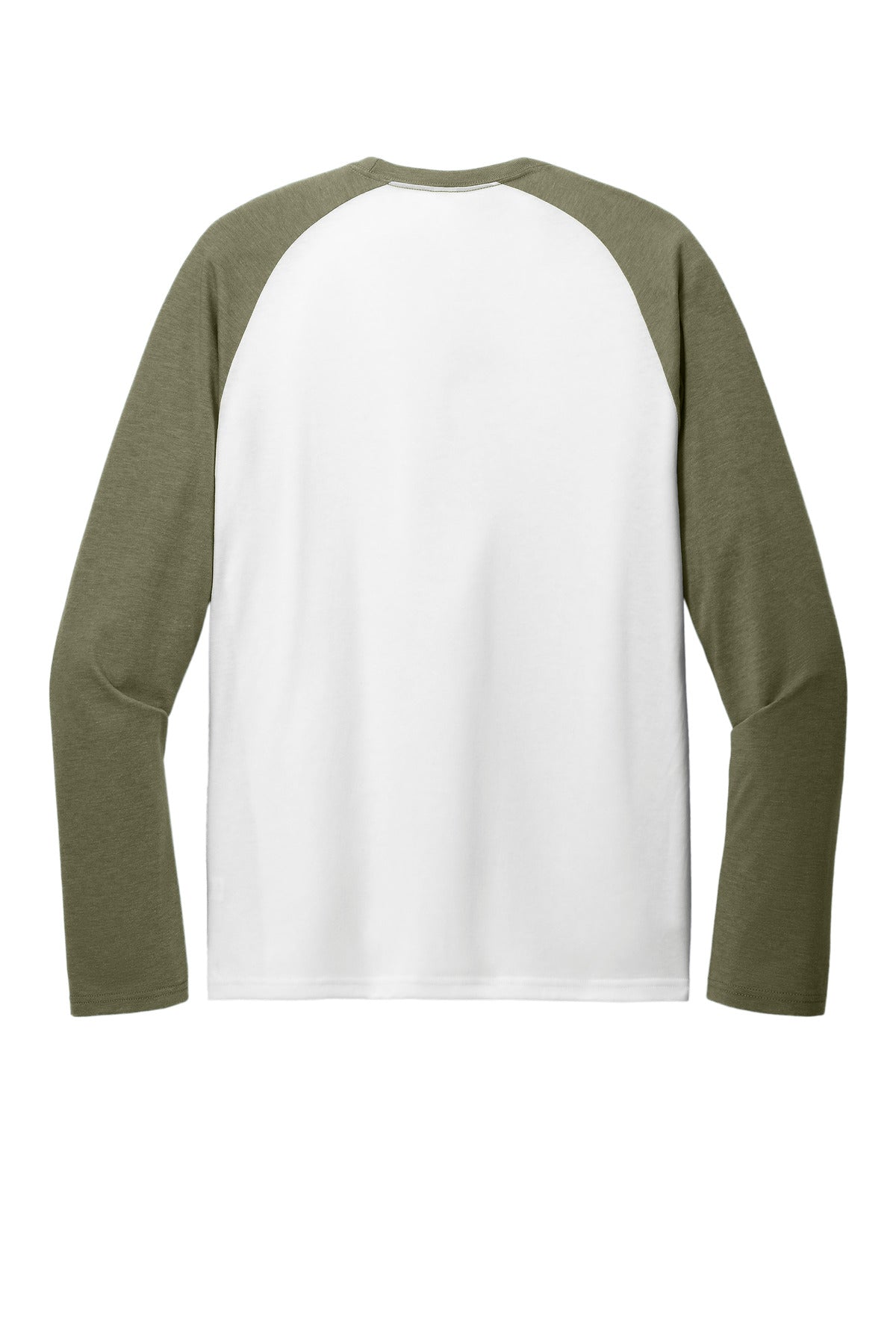 Allmade Unisex Tri-Blend Long Sleeve Colorblock Raglan - Olive You Green/ Bright White