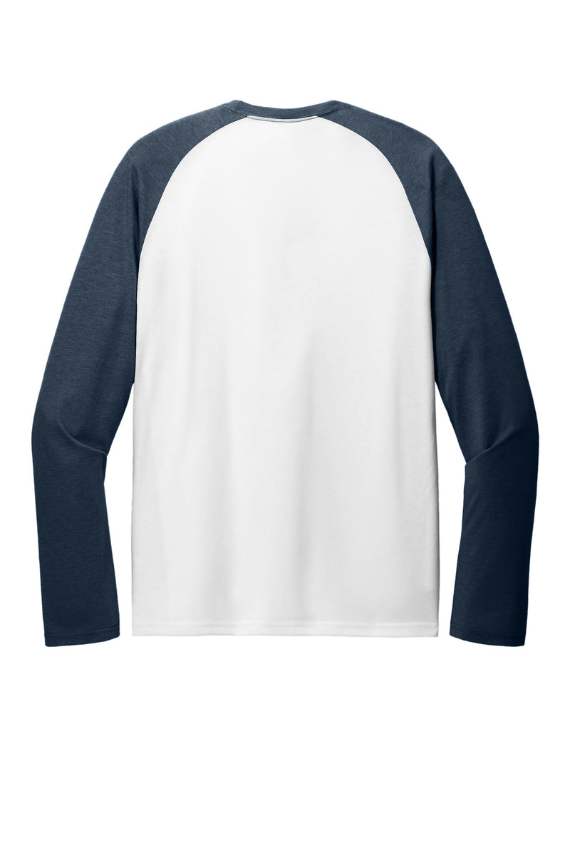 Allmade Unisex Tri-Blend Long Sleeve Colorblock Raglan - Rebel Blue/ Bright White